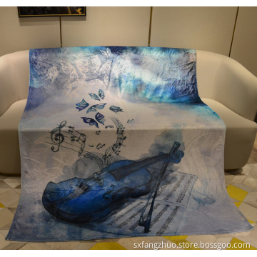 children cartoon digital print butterfly  throw